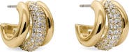 Kate Spade New York tiny twinkles pavé trio huggie hoop earrings