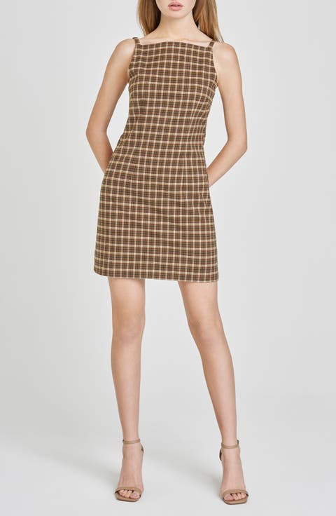 Hallie Plaid Sheath Minidress