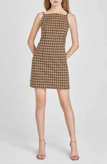 WAYF Hallie Plaid Sheath Minidress