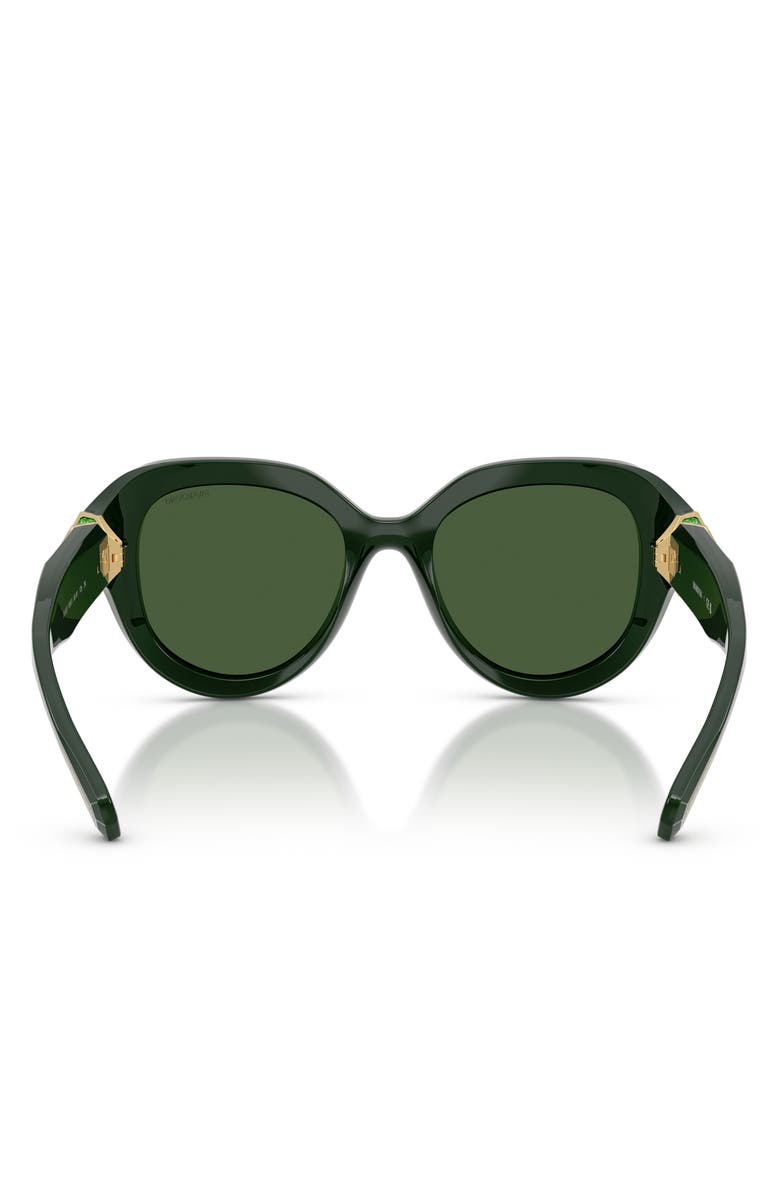 Swarovski 50mm Small Round Sunglasses, Alternate, color, Solid Green / Dark Green