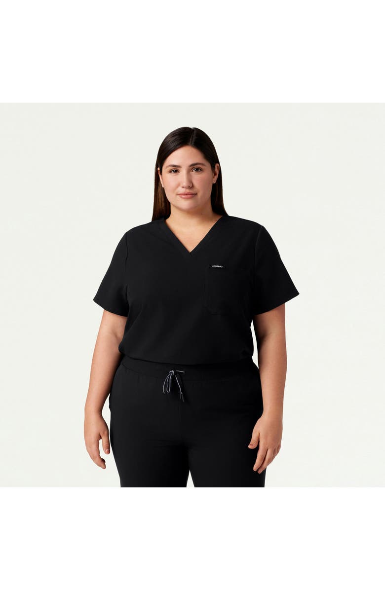 JAANUU Rhena Women's 1-Pocket Classic V-Neck Scrub Top, Alternate, color, Black