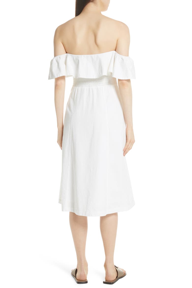 Aleksander Off the Shoulder Dress, Alternate, color, WHITE
