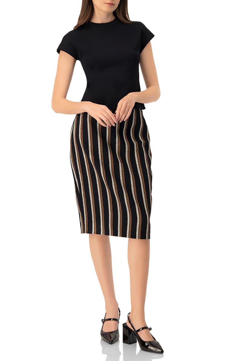 IVONNE Black dropped sleeve top, Alternate, color, 