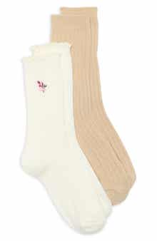 2-Pack Wild Flower Assorted Crew Socks