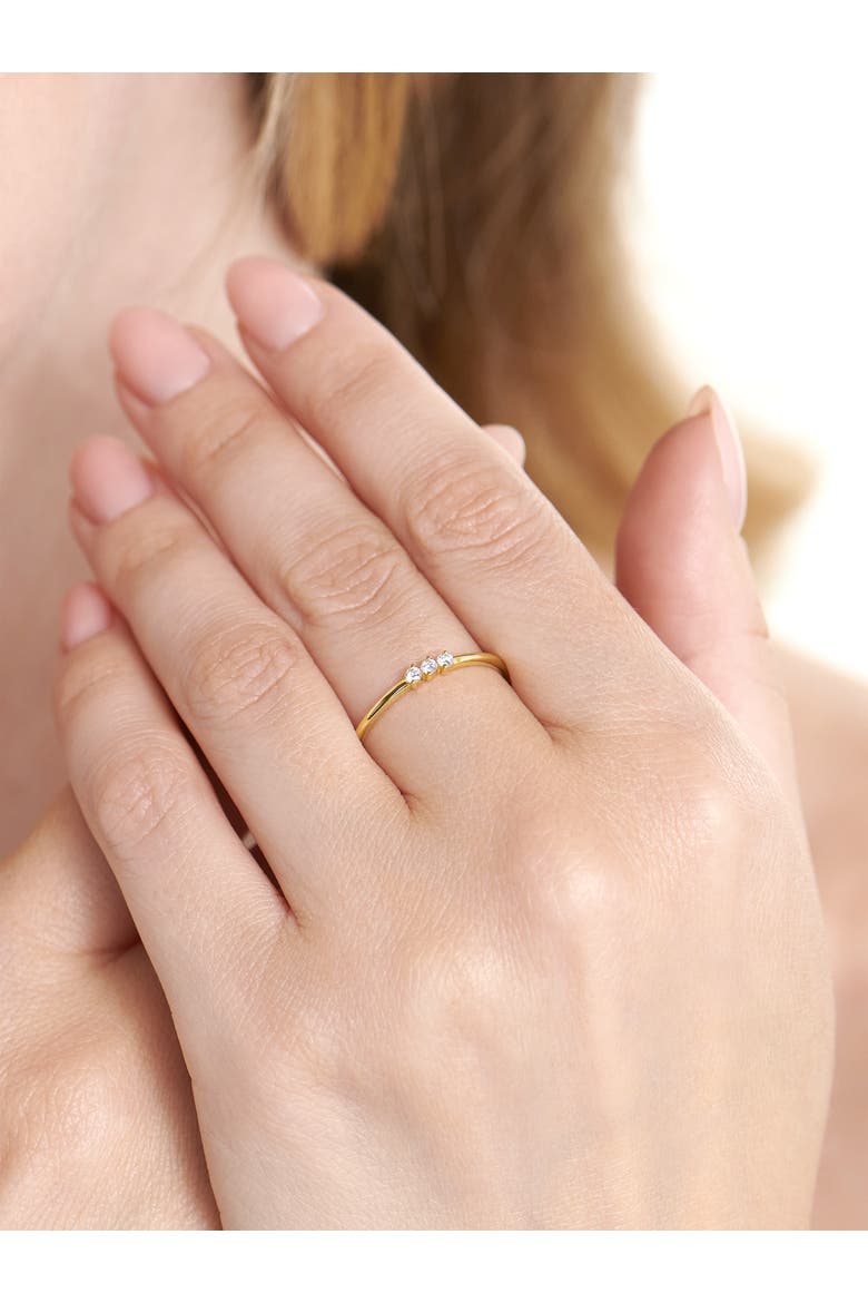 Triple Round Lab Grown Diamond Ring in 14K Gold, Alternate, color, Yellow Gold