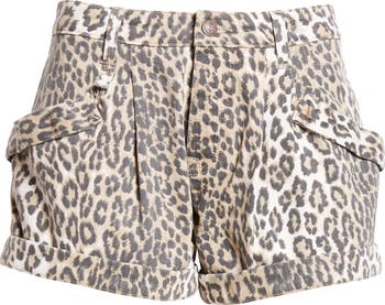 【wewemeu】LEOPARD POCKET SHORT PANTS ★ 3color Access Men's Casual Slim Fit Colored Animal Print Chino