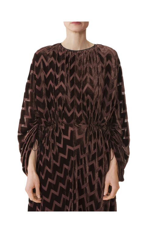 Lanvin Chevron-pattern Maxi Dress In Animal Print