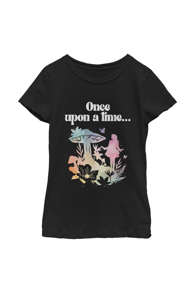 Girl's Descendants Wicked Wonderland Watercolor Once Upon a Time  Graphic T-Shirt, Main, color, Black