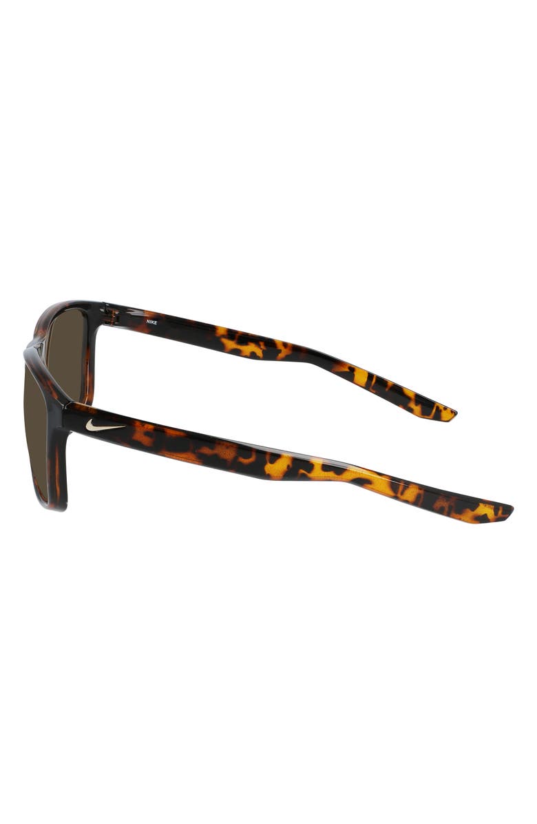 Nike Essential Endeavor 57mm Polarized Square Sunglasses, Alternate, color, Brown