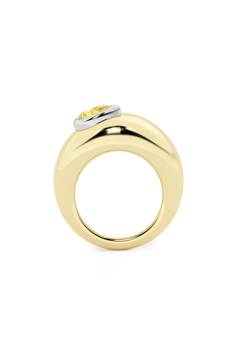 Yellow Lab Grow Diamond Dome Ring, Alternate, color, 18K YELLOW/BLACKENED GOLD