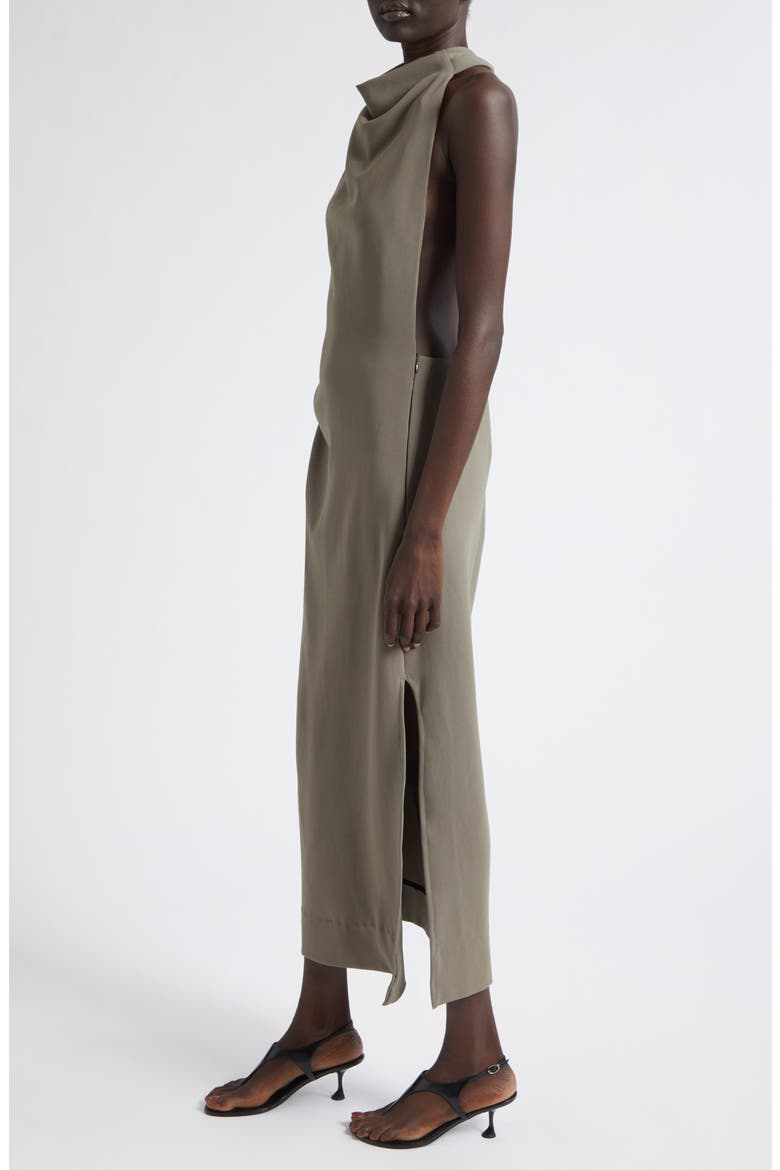 Selena Twist Back Matte Double Crepe Column Dress, Alternate, color, WOOD