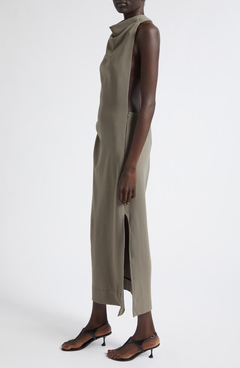 Proenza Schouler Selena Twist Back Matte Double Crepe Column Dress, Alternate, color, Wood