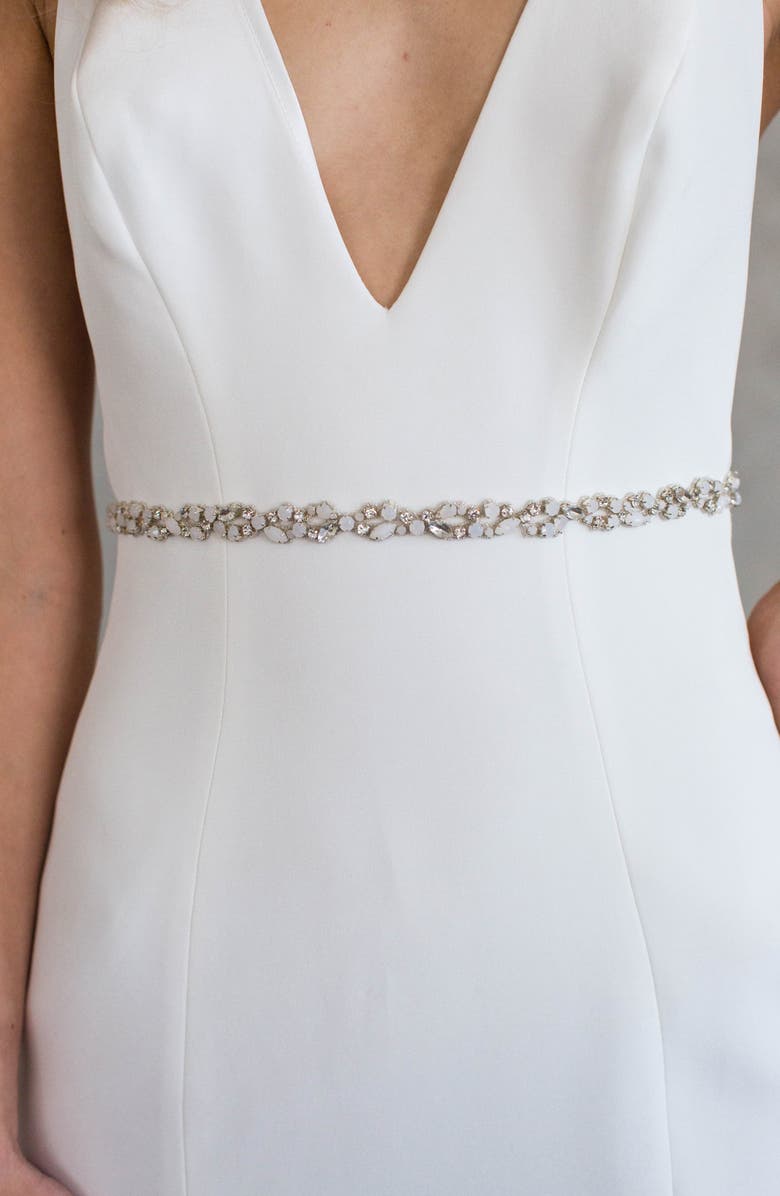 Brides & Hairpins Helia Crystal Sash, Alternate, color, Silver