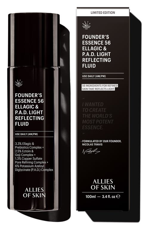 Allies Of Skin Founder's Essence 56 Ellagic & P.a.d. Light Reflecting Fluid In Transparent