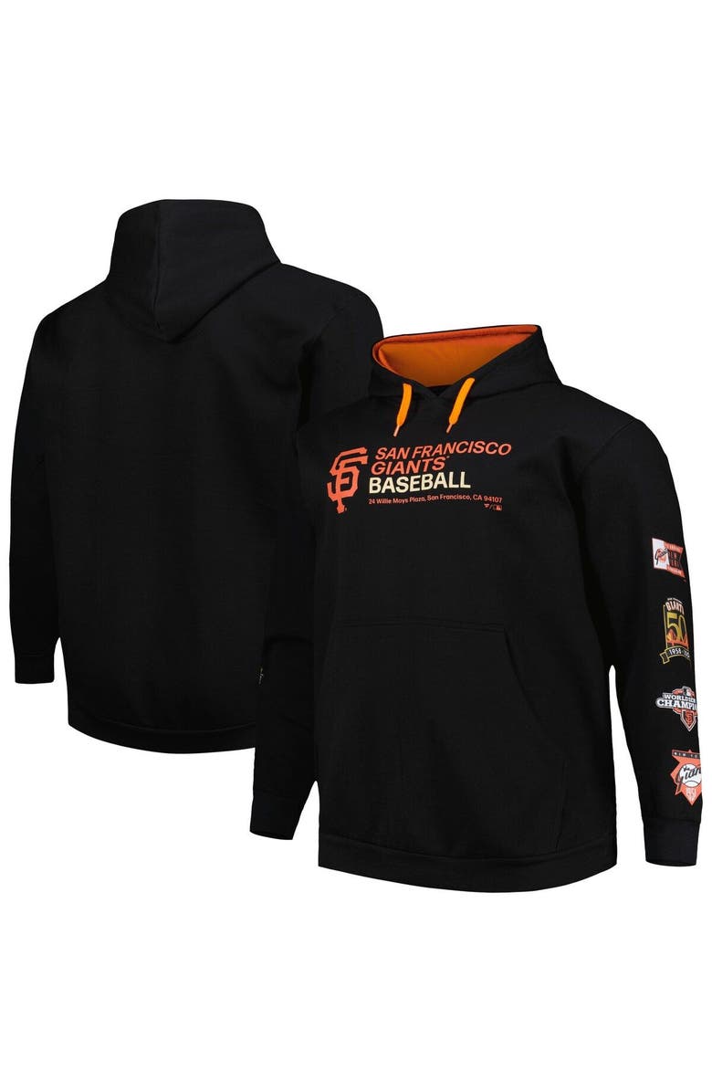 PROFILE Men's Black San Francisco Giants Big & Tall Fleece Pullover Hoodie, Main, color,