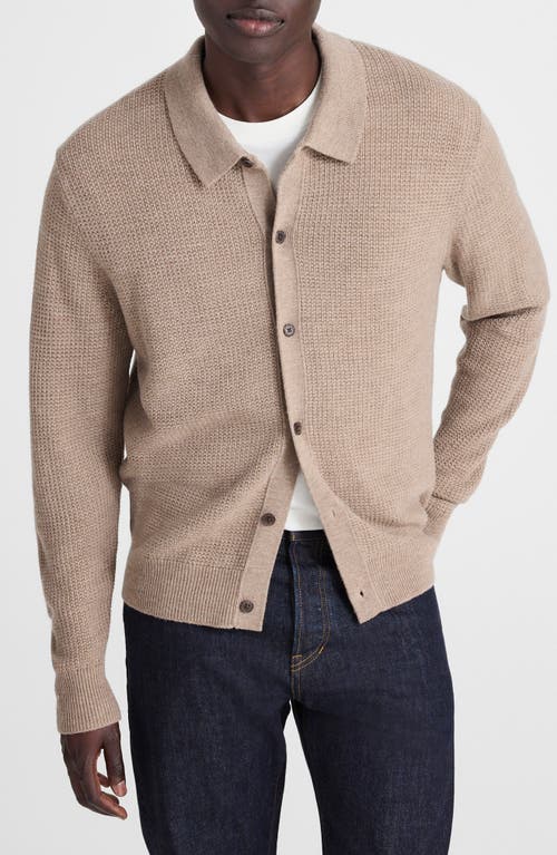 Madewell Merino Wool Tuck Stitch Button Down Sweater In Neutral