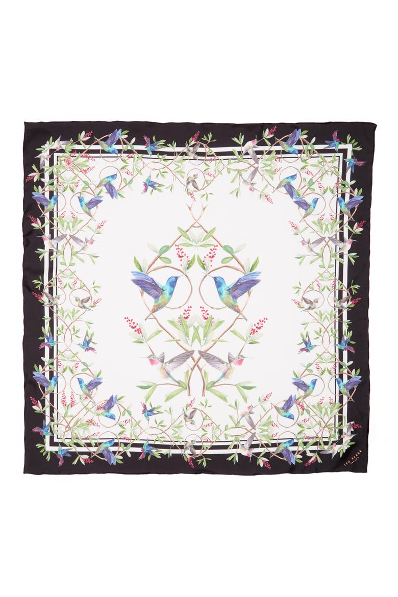 Highgrove Square Silk Scarf, Alternate, color, WHITE