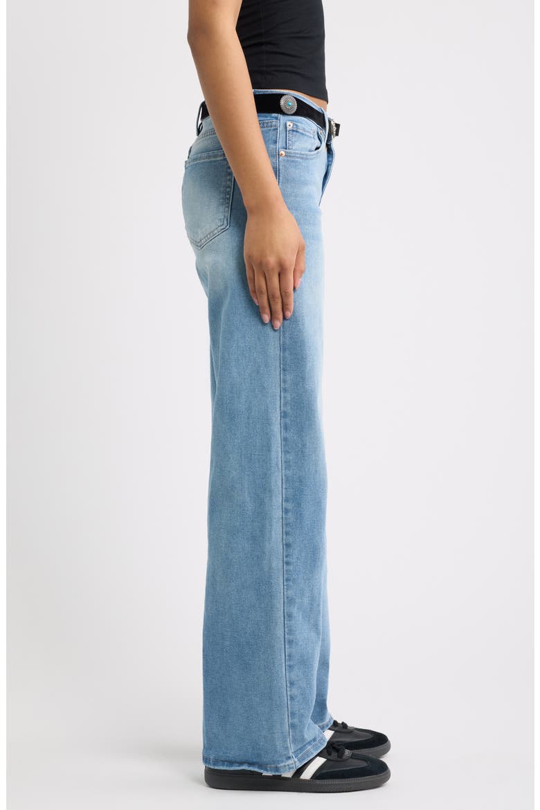 Britney Belted Wide Leg Jeans, Alternate, color, 08C - LIGHT MEDIUM