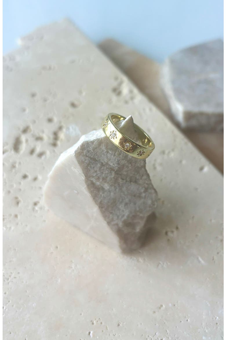 CZ Star Band Ring, Alternate, color, GOLD