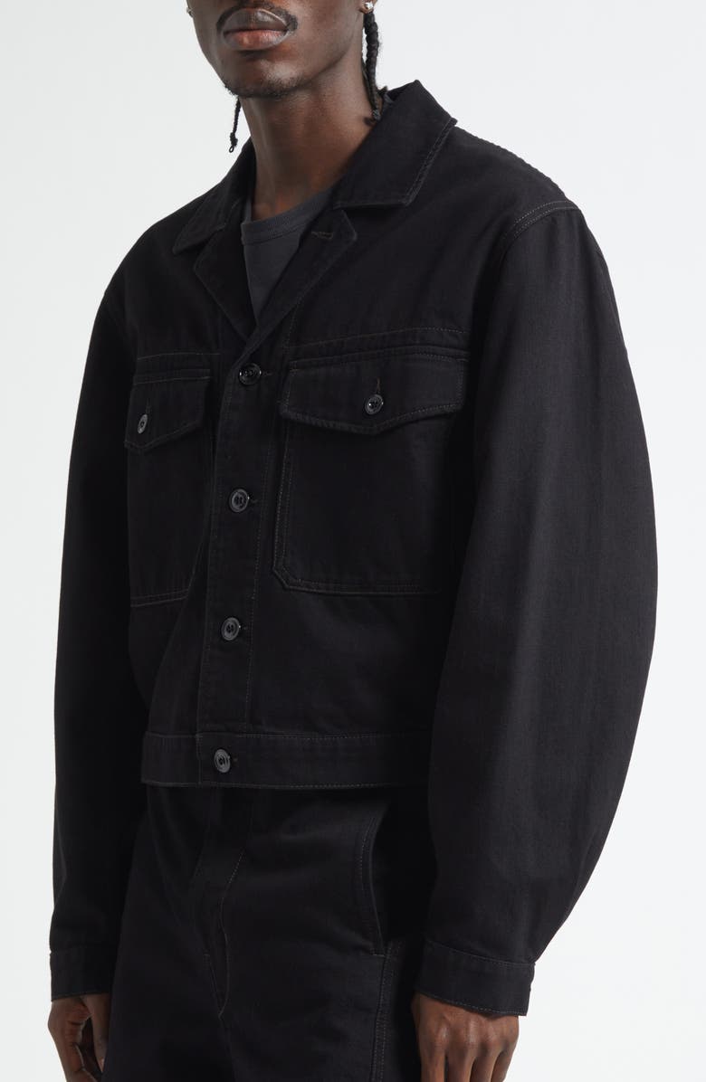 Lemaire Heavy Denim Trucker Jacket, Alternate, color, Black