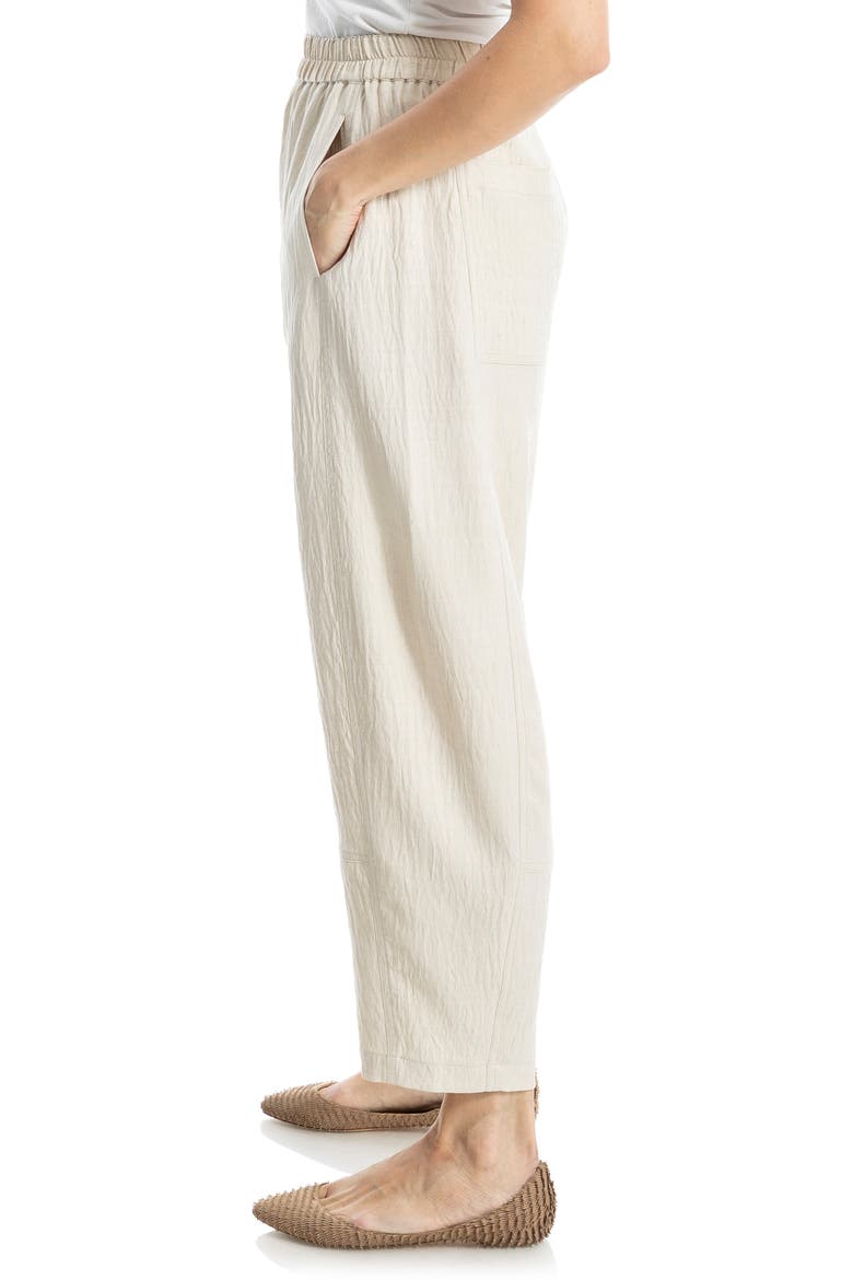 Textured Twill Barrel Leg Pants, Alternate, color, OATMEAL