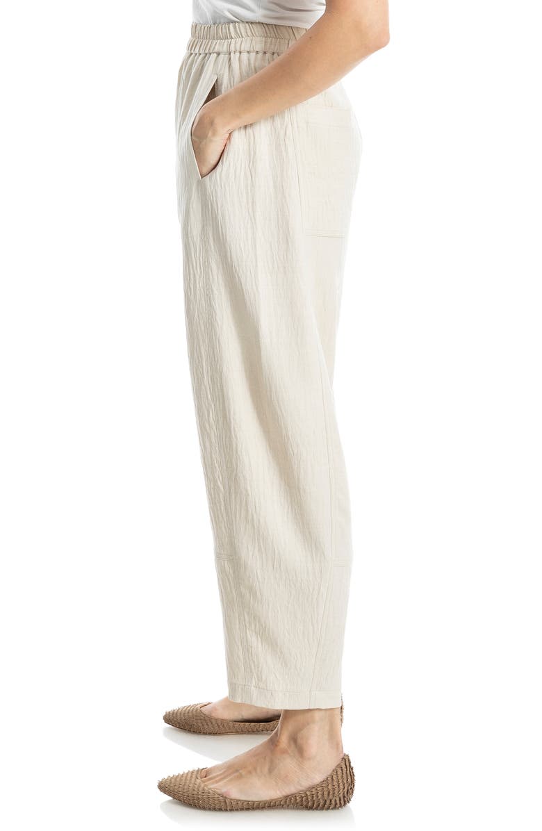MAX STUDIO Textured Twill Barrel Leg Pants, Alternate, color, Oatmeal