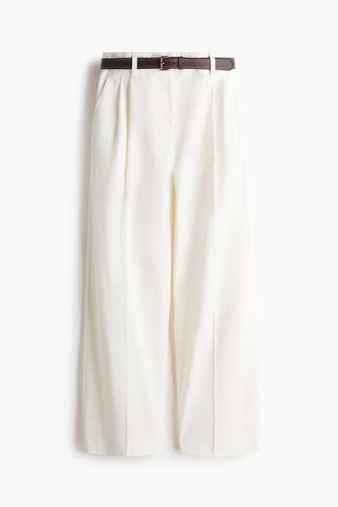 Belted Cotton Chinos