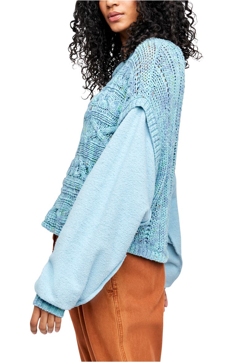 Honey Cable Pullover, Alternate, color, SIREN BLUE COMBO