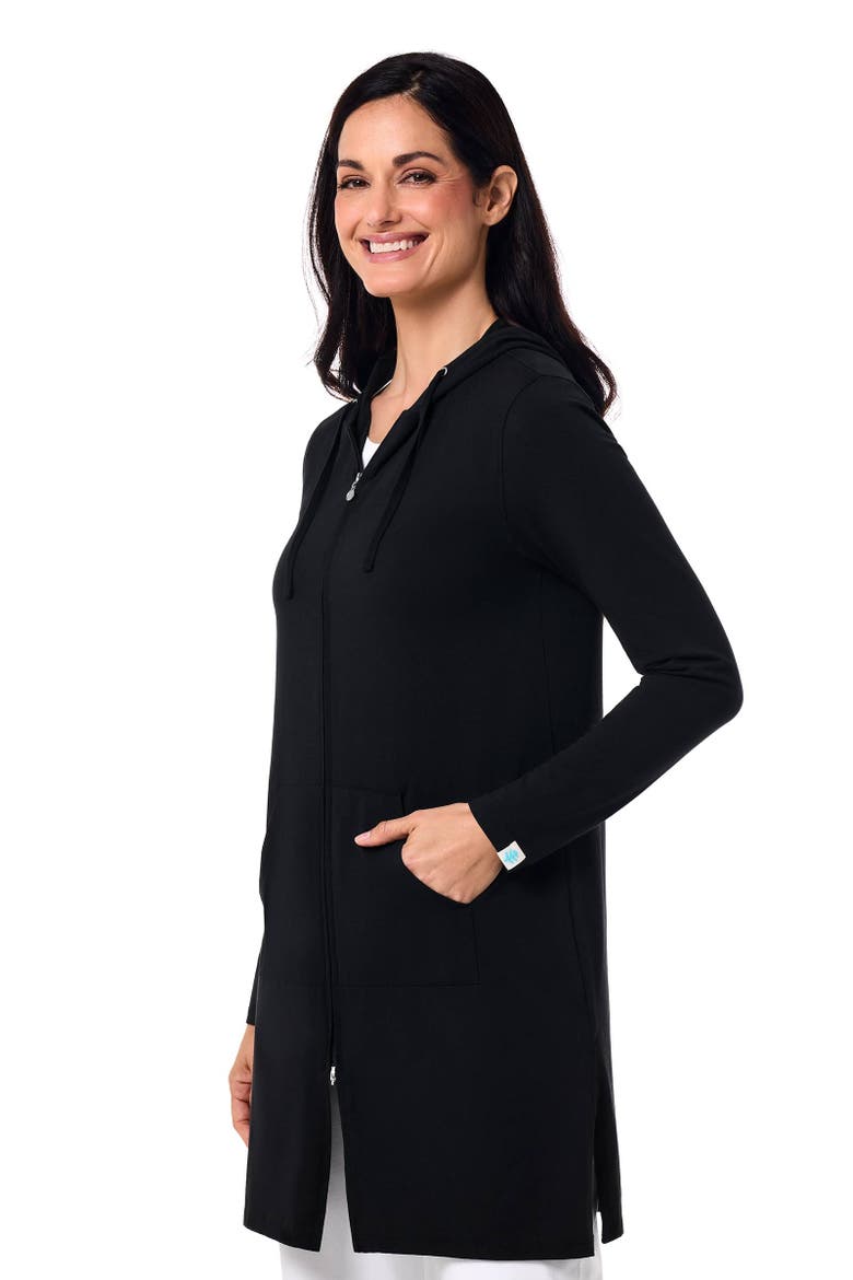 Women's Cabana Long Zip-Up Hoodie, UPF 50+ Sun Protection, Alternate, color, Black