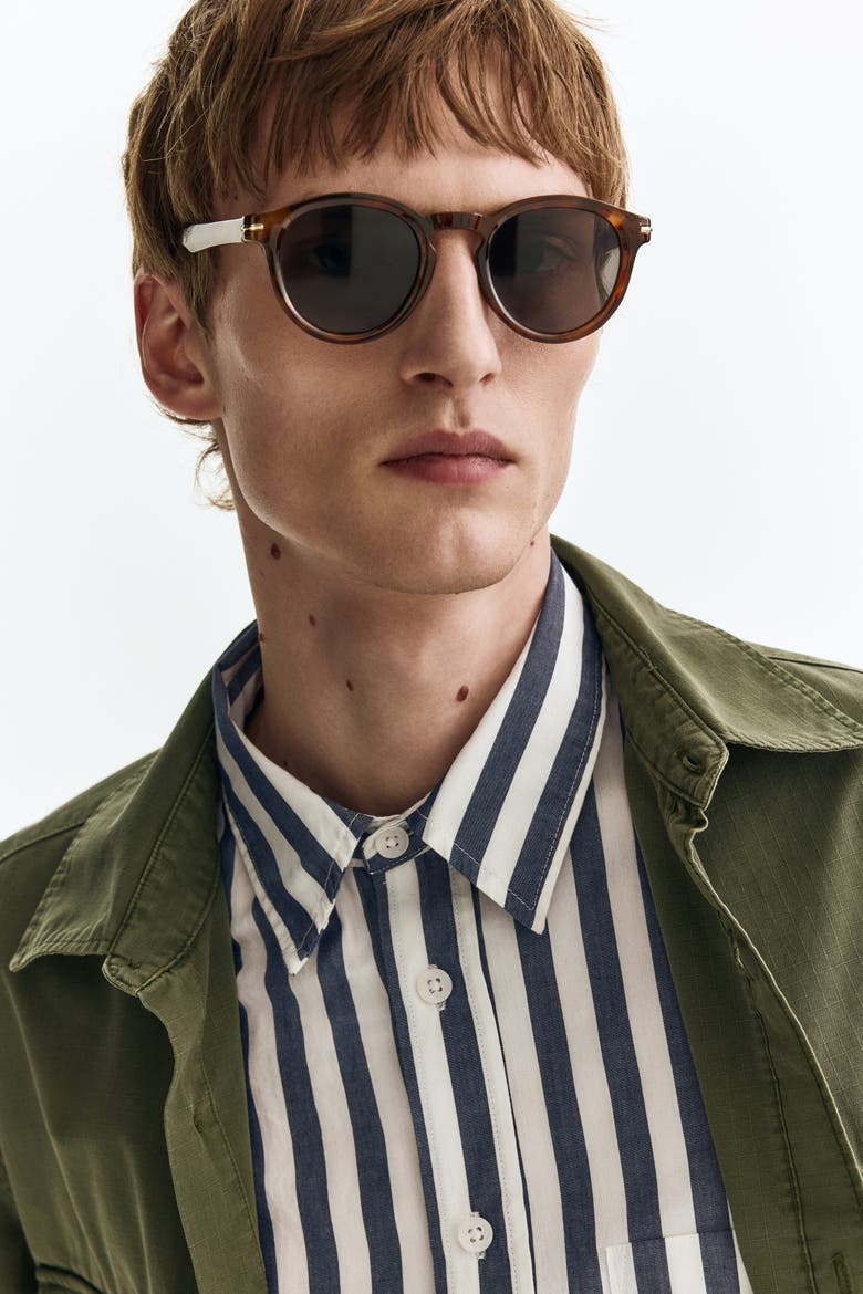 Relaxed Fit Poplin Shirt, Alternate, color, Dark blue/striped
