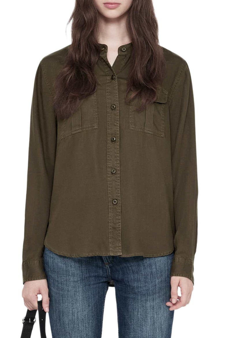 Tess Military Shirt, Main, color, HAZELNUT BROWN
