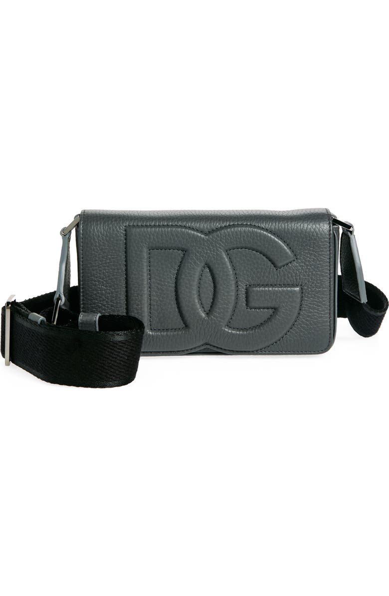 Dolce&Gabbana Mini Deerskin Leather Shoulder Bag, Main, color, Grigio