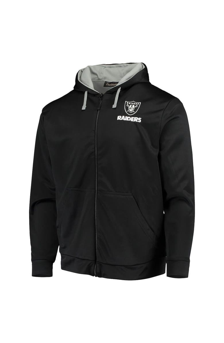 DUNBROOKE Men's Dunbrooke Black/Gray Las Vegas Raiders Apprentice Full-Zip Hoodie, Alternate, color, Black