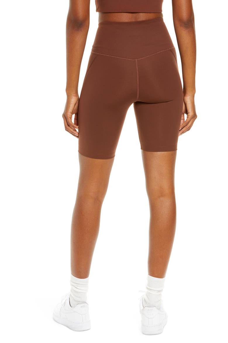 High Waist Bike Shorts, Alternate, color, EARTH