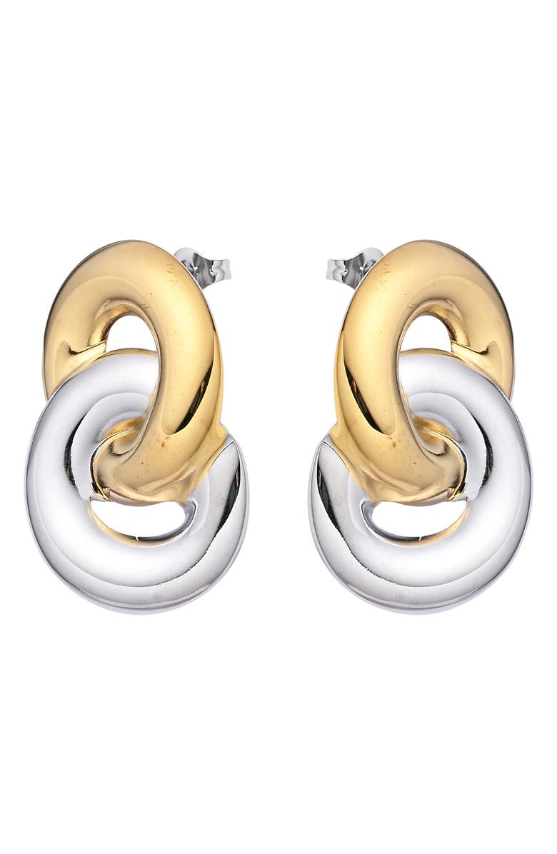 EYE CANDY LOS ANGELES Zo Two-Tone Drop Earrings, Alternate, color, 