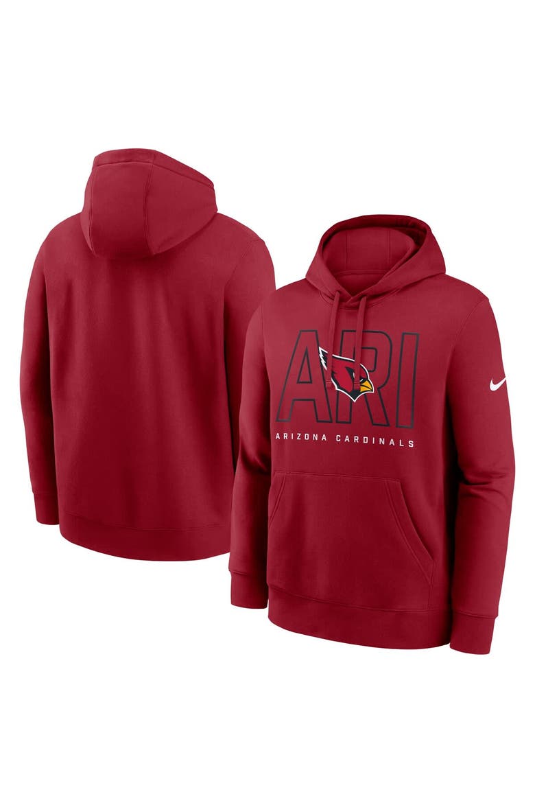 Men's Nike Cardinal Arizona Cardinals Busted Play Club Fleece Pullover Hoodie, Main, color, Cardinal