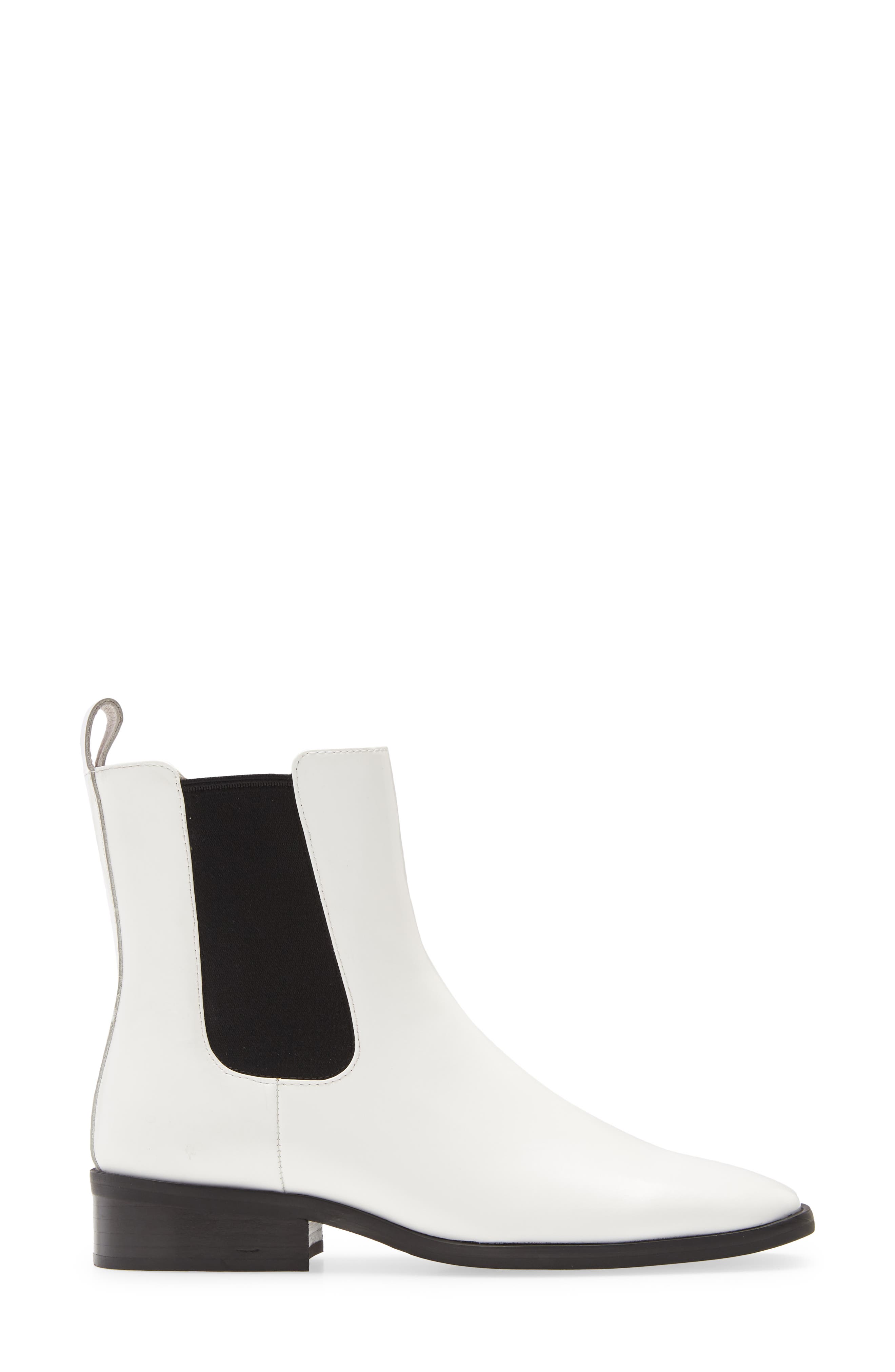 Jeffery Campbell Leather Chelsea Boot, Alternate, color, WHITE BOX BLACK