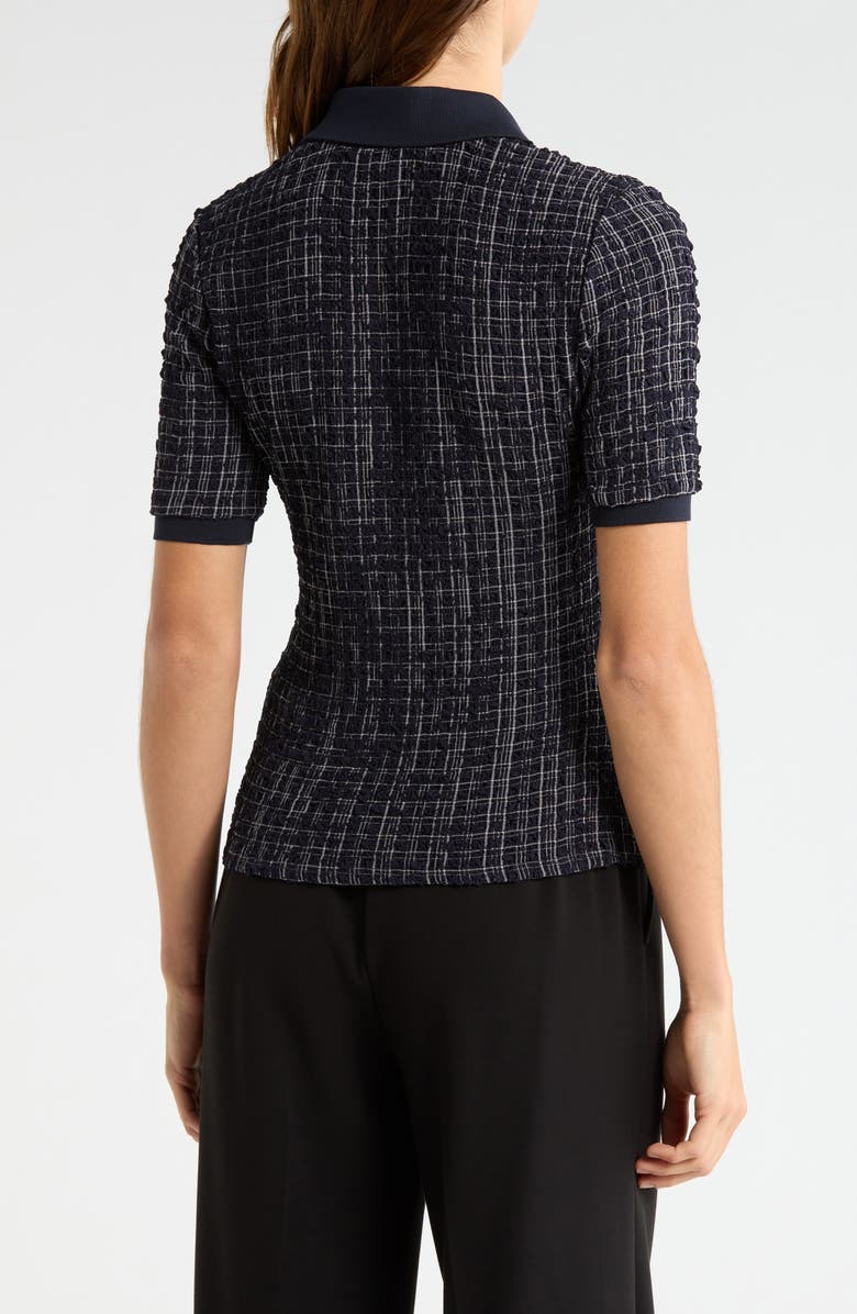 Veronica Beard Benedetta Plaid Polo, Alternate, color, Navy White Multi