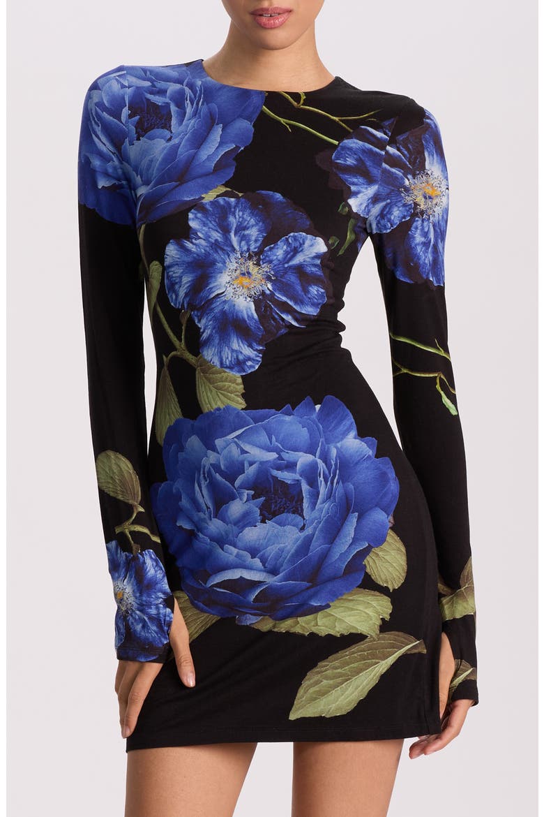 Delora Floral Print Long Sleeve Minidress, Alternate, color, LOS LOVE
