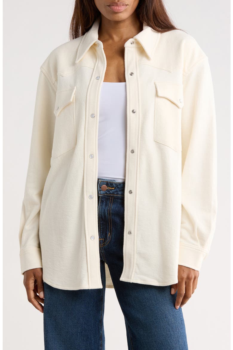 Dutton Cotton Blend Western Shirt, Main, color, IVORY