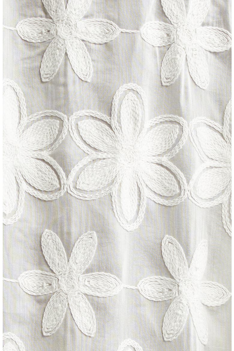Floral Embroidered Sheer Cover-Up Caftan, Alternate, color, WHITE