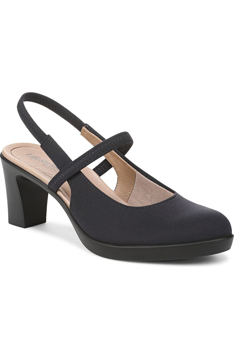 LifeStride Evoke Slingback Mary Jane Platform Pump, Main, color, Lux Navy