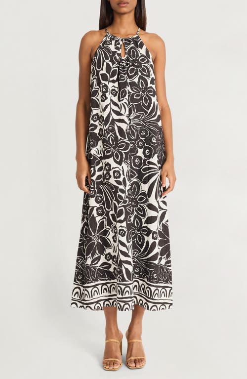 The Good Journey Keyhole Maxi Sundress In Blue
