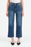 DAZE Pleaser High Waist Raw Hem Crop Jeans