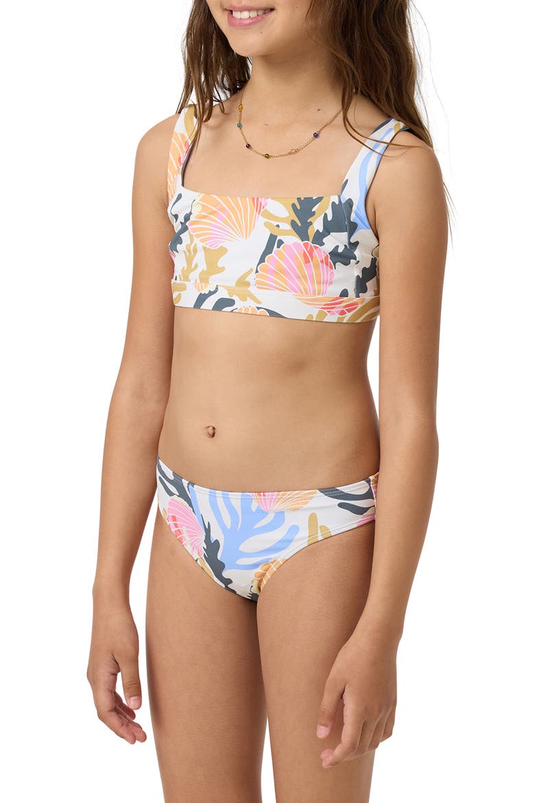 Kids' Cora Geo Two-Piece Swimsuit, Alternate, color, PINK MULTI COLORED