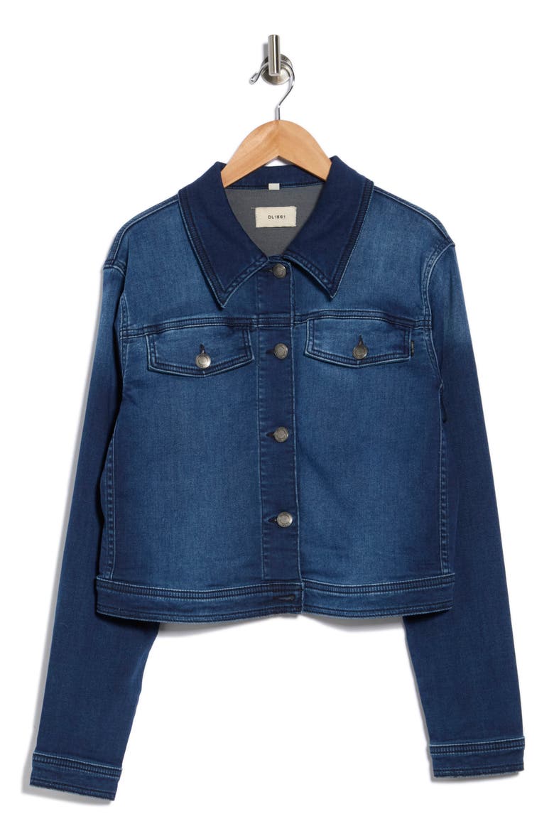 Vika Denim Jacket, Alternate, color, STREAM