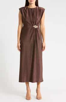 Bit Hardware Metallic Maxi Dress