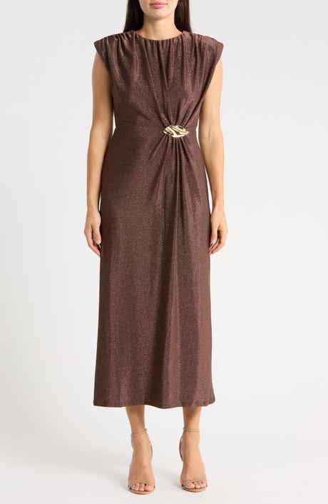 Bit Hardware Metallic Maxi Dress