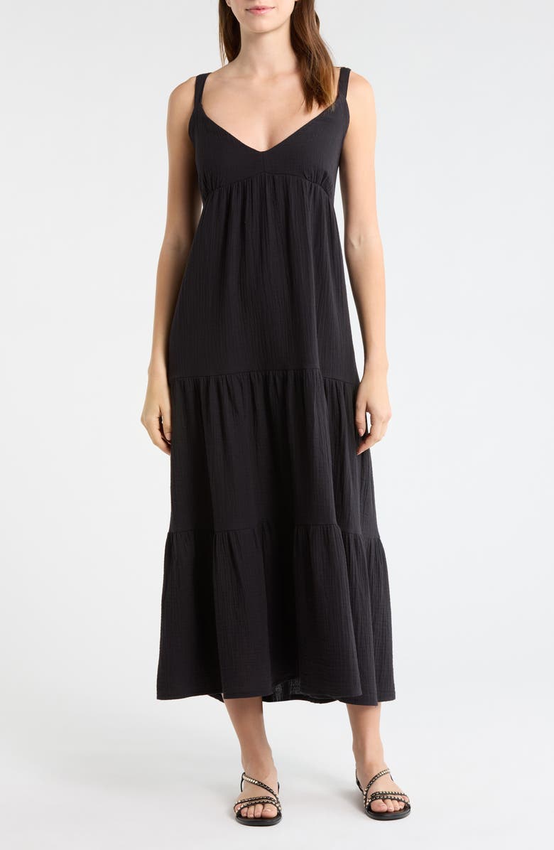 Steve Madden Elianna Sleeveless Midi Dress, Main, color, Black