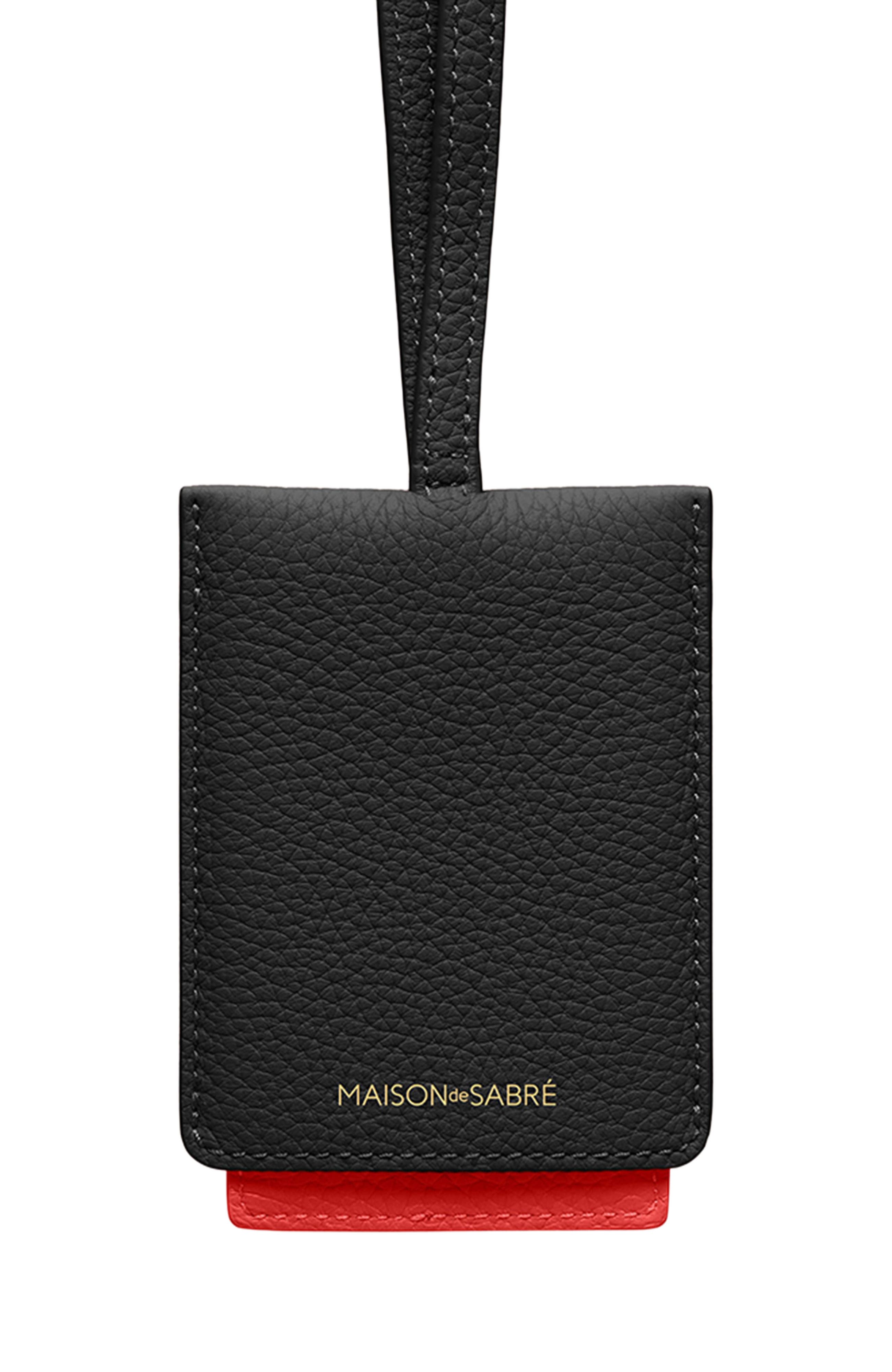MAISON de SABRÉ Leather ID Lanyard, Main, color, Rouge Noir